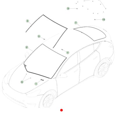 Tesla Model 3 2021-2023 Sello del borde del parabrisas 1524886-00-F