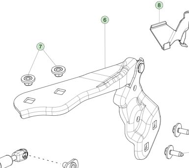 Tesla Modelo 3 2021 Mano izquierda con bisagra activa del capó 1643845-00-A