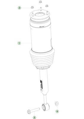 Módulo trasero de resorte de aire adaptativo Mano derecha 1027067-00-D Aluminio