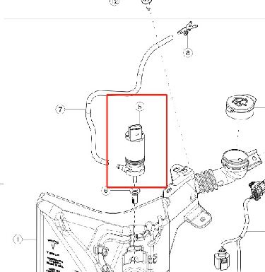 Pampilla de lavado del modelo 3/Y de Tesla 1607953-00-A 12V DC 1,2-1,5 L/min