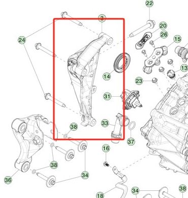 Tesla Modelo 3/Y Montaje delantero izquierdo 35x15x15cm Aleación de aluminio