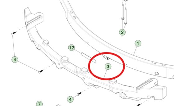 ESPUMA DE VIGA DE PARACHOQUES PARA TESLA MODEL 3 (2023+) 1741046-00-F